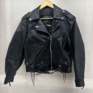 Vintage Harley Davidson Womens Medium Heavy Leather Motorcycle Riding Jacket 80s